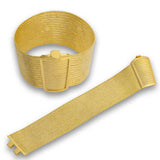 Gold-Tone Trabzon Hasir Woven Mesh Statement Cuff Bracelet