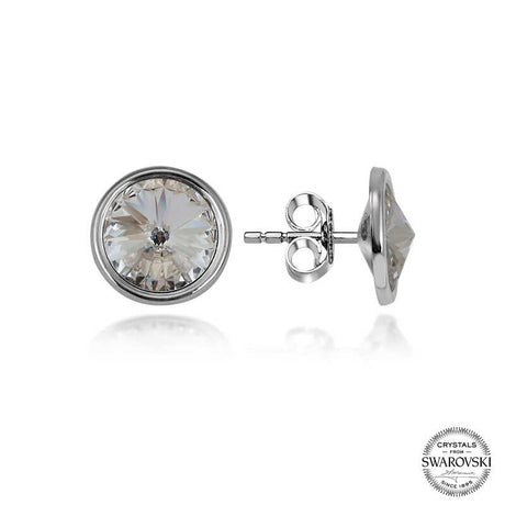 Swarovski Crystal Stud Earrings - Elegant Bezel Set Design