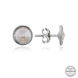 Stud Earrings - Sterling Silver Bezel Set Swarovski Crystal Solitaire