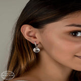 Drop Earrings - Sterling Silver Round Swarovski Crystal Dangle