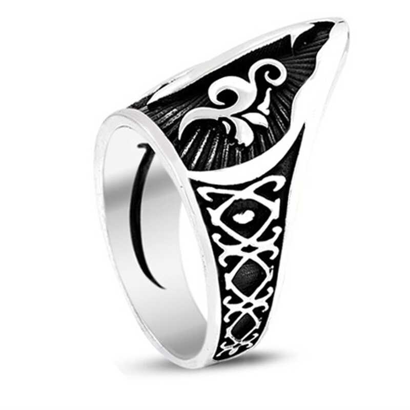 Men's Silver Elif Motif Thumb Ring