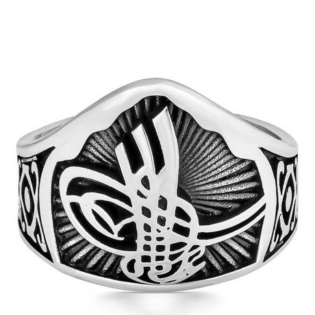 Premium Sterling Silver Ottoman Tughra Men's Thumb Ring
