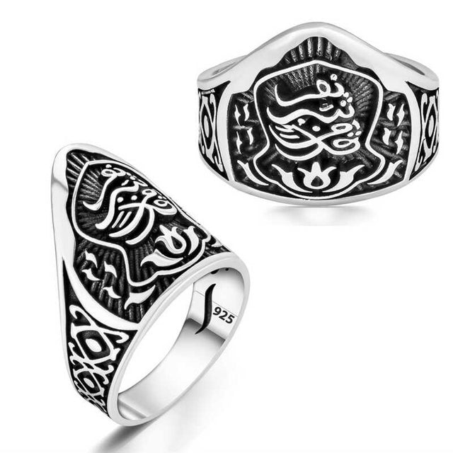 Premium Sterling Silver Nali Serif Men's Ring