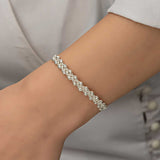 Sterling Silver Kazaziye Braided Bracelet with Beaded Accents