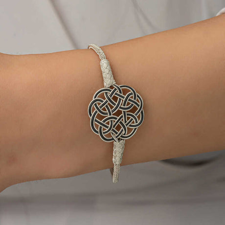 Sterling Silver Kazaziye Braided Bracelet - Intricate Knot Design