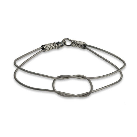 Oxidized Sterling Silver Kazaziye Braided Wish Knot Bracelet