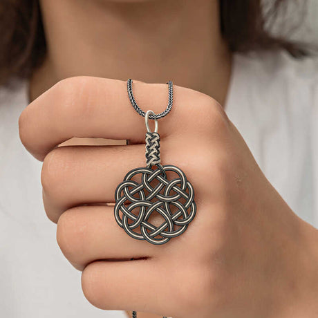 Sterling Silver Necklace - Handcrafted Kazaziye Woven Knot Design