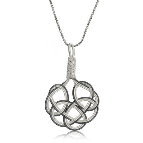 Sterling Silver Kazaziye Knot Necklace - Artisan Braided Design