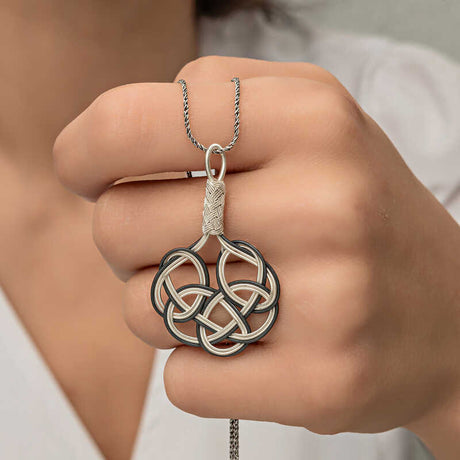Sterling Silver Kazaziye Knot Necklace - Artisan Braided Design