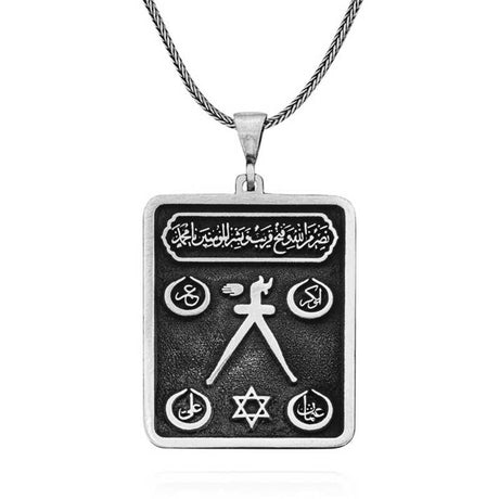 Sterling Silver Barbaros Hayrettin Pasha Flag Symbolic Necklace