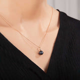 Necklace - Rose Gold-Tone Pearl & Solitaire Pendant