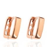 Rose Gold-Tone Rectangular Hoop Earrings - Minimalist Chic Design