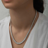 Sparkling Tennis Necklace - Silver-Tone Simulated Diamond
