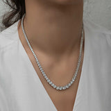 Sparkling Tennis Necklace - Silver-Tone Simulated Diamond