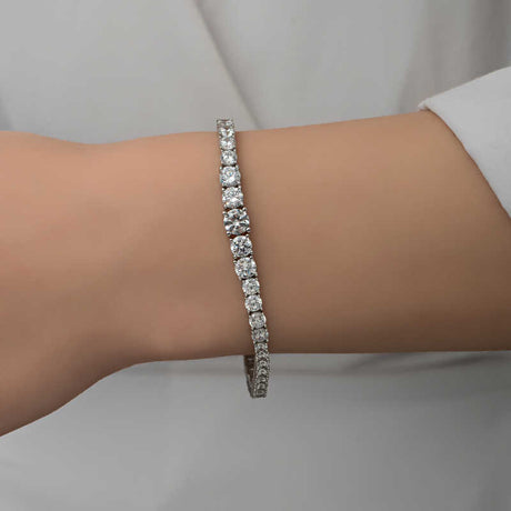 Sterling Silver White Stone Tennis Bracelet - Classic Sparkle