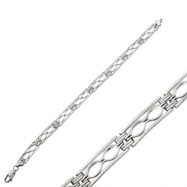 Men's Bracelet - Sterling Silver Interlocking Geometric Link