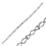 Sterling Silver Bracelet - Oxidized Wavy Link Design for Men