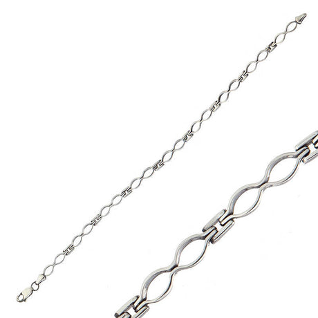 Men's Oxidized Sterling Silver Geometric Link Bracelet