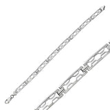 Men's Bracelet - Polished Sterling Silver Openwork Link Chain