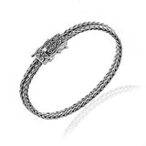 Men's Sterling Silver Braided Bracelet - Oxidized Byzantine Weave