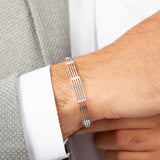Men's Bracelet - Sterling Silver Sleek Segmented Design