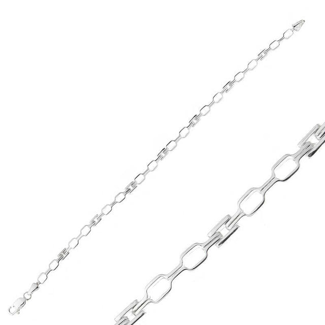 Men's Sterling Silver Segmented Chain Bracelet - Modern Design