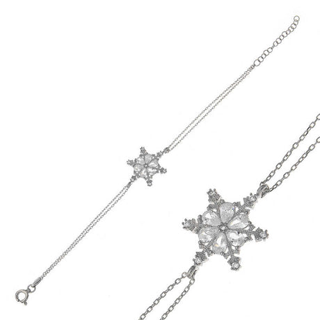 Bracelet - Sterling Silver Sparkling Snowflake Charm