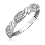 Sterling Silver Ring - Intertwined Zircon Pave Band
