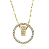 Gold-Tone Pave Interlocking Circles Necklace - Dazzling Clear Stones