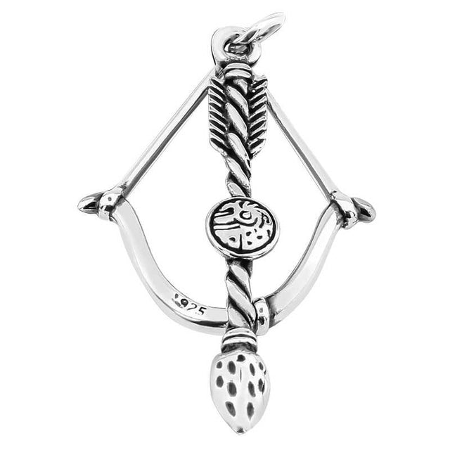 Sterling Silver Bow & Arrow Pendant - Archer's Emblem Charm