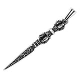 Sterling Silver Ritual Dagger Pendant - Ornate Phurba Amulet