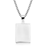 Sterling Silver Openable Tag Pendant Necklace