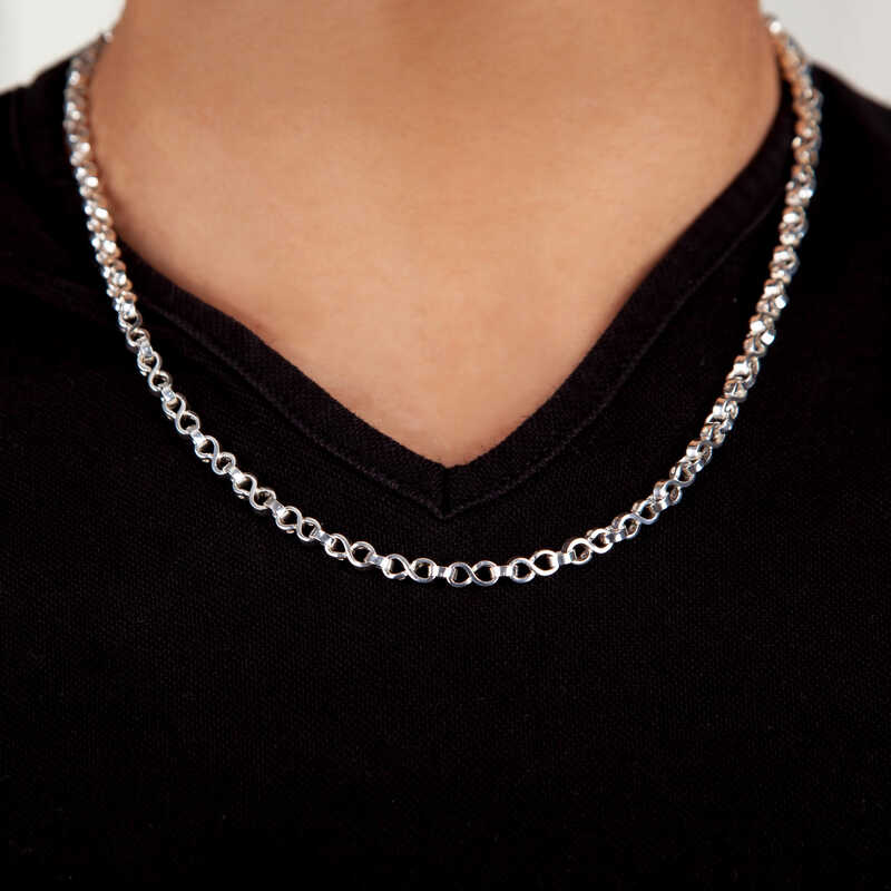 Chain Necklace - Sterling Silver Infinity Link Design