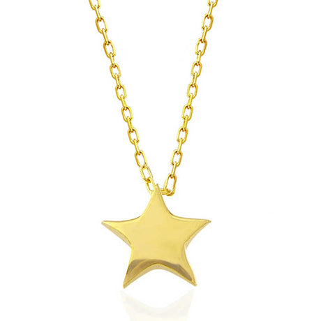 Gold-Tone Sterling Silver Star Pendant Necklace - Dainty Minimalist Style