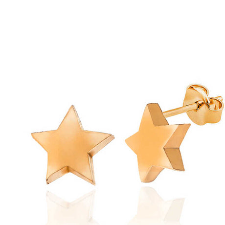 Stud Earrings - Gold-Tone Minimalist Star Design