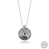 Necklace - Sterling Silver Framed Swarovski Crystal Solitaire