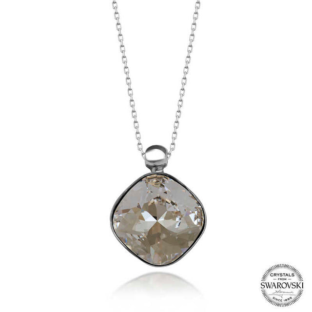 Necklace - Elegant Sterling Silver Swarovski Crystal Pendant
