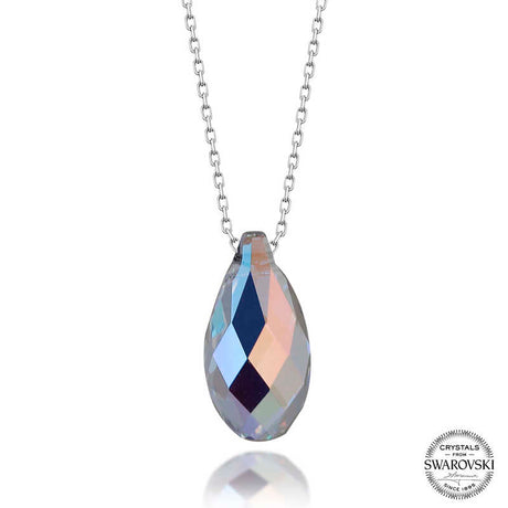 Sterling Silver Swarovski Crystal Teardrop Necklace