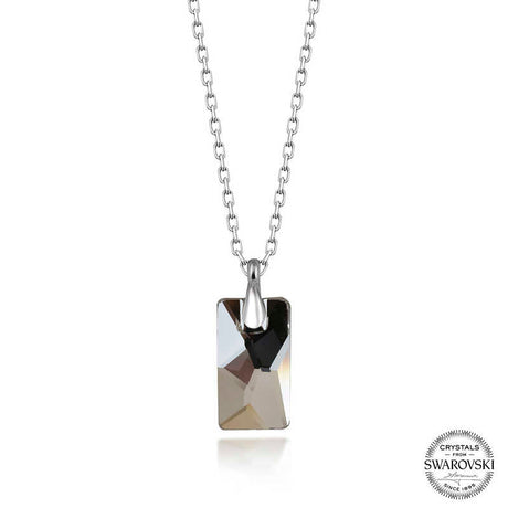 Sterling Silver Faceted Swarovski Crystal Pendant Necklace