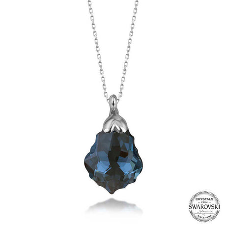Necklace - Faceted Swarovski Crystal Sterling Silver Pendant