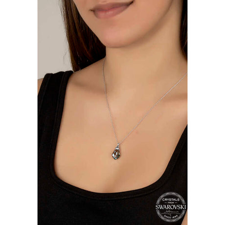 Necklace - Faceted Swarovski Crystal Sterling Silver Pendant