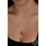 Sterling Silver Necklace - Sparkling Swarovski Crystal Star