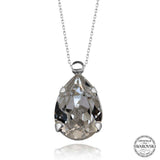 Sterling Silver Necklace - Swarovski Crystal Pear Drop Pendant