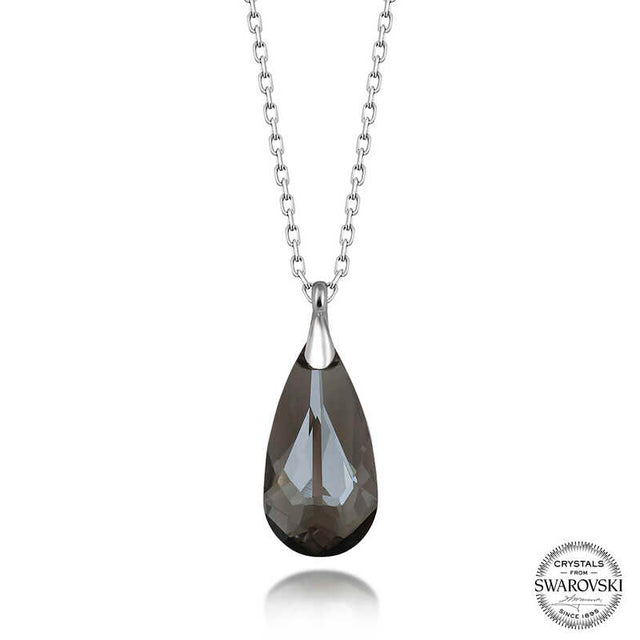 Necklace - Sterling Silver Dainty Teardrop Swarovski Crystal Pendant