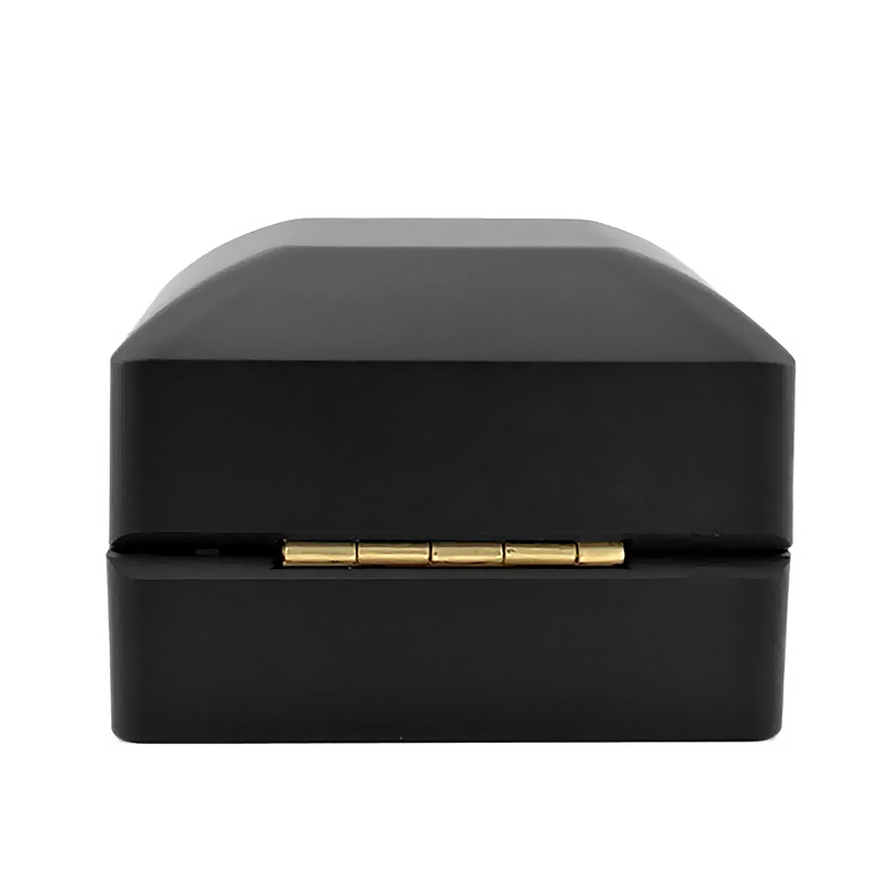 Light-Up Black Velvet Ring Box - Elegant LED Proposal Display