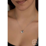 Necklace - Sterling Silver Solitaire Pendant with Swarovski Crystal