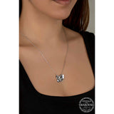 Necklace - Elegant Silver Swan Swarovski Crystal Pendant