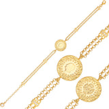 Bracelet - Gold-Plated Silver Turkish Coin Charm with Zirconia Accents