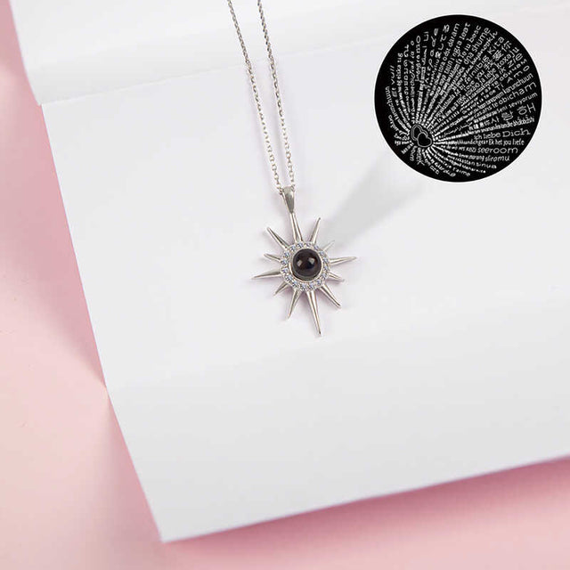 Sterling Silver Projection Necklace - Sparkling North Star