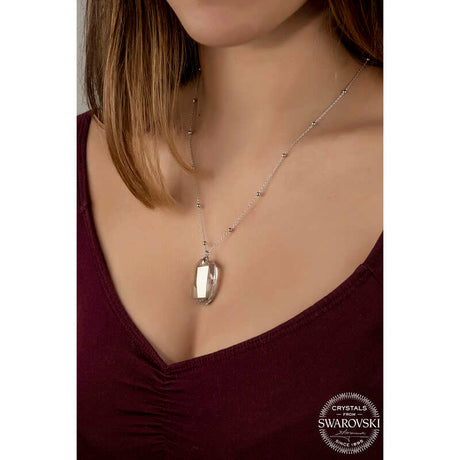 Swarovski Crystal Pendant Necklace - Sterling Silver Faceted Design